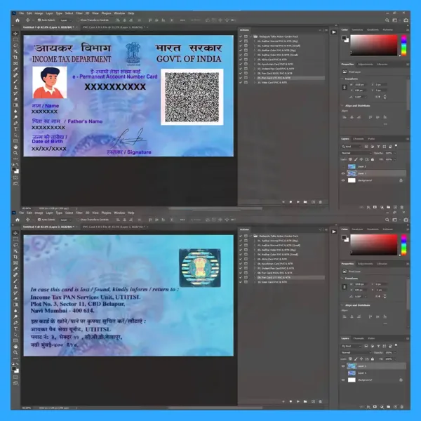 Pan Card UTI PVC Front & Back