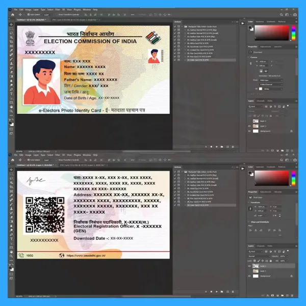 Voter ID Card PVC Front & Back